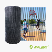 1.7 inch-Plastic mesh fencing-Basketball court fence-Black-Small mesh-3.0mm