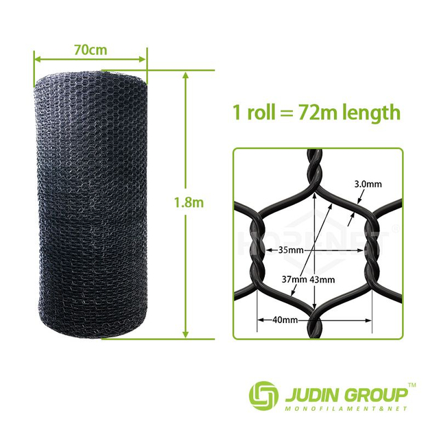 1.7 Inch-Plastic Mesh Fencing-Baseball Field Fencing-Black-Small Mesh-3.0mm