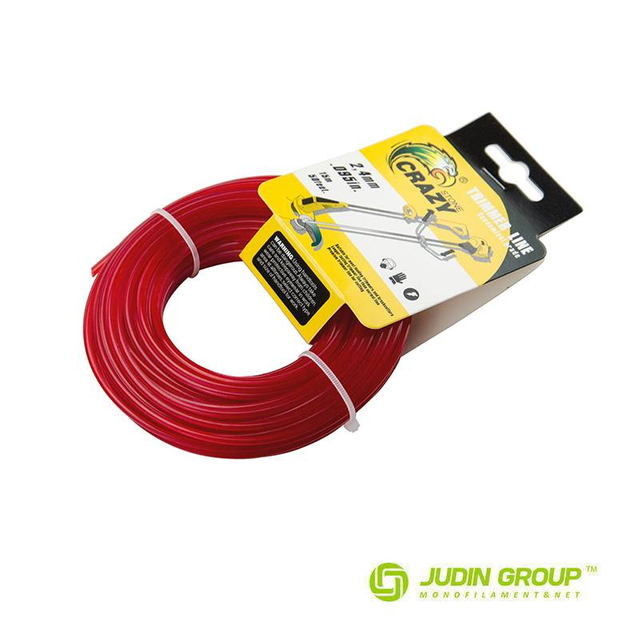 2.4mm / .095 trimmer line Round Dark Red 15m Card head
