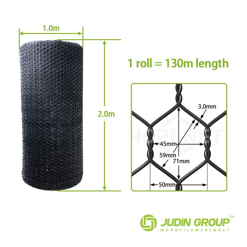 2.8 inch-Plastic mesh fencing-Road fence-Black-Large mesh-3.0mm