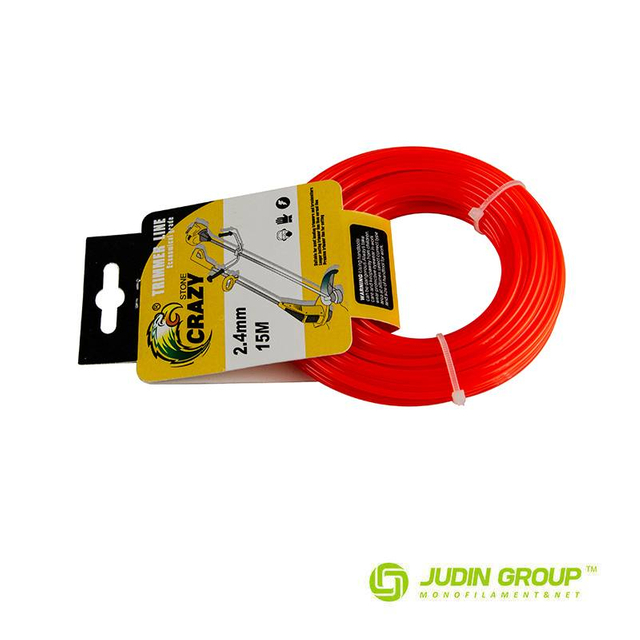2.4mm / .095 trimmer line Round Red 15m Card head