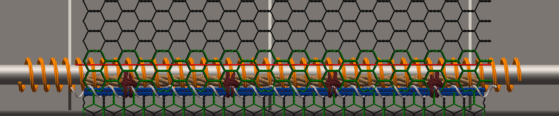 Aquaculture Nets-Rope tying